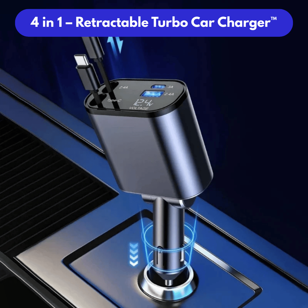 4 in 1 – Retractable Turbo Car Charger™